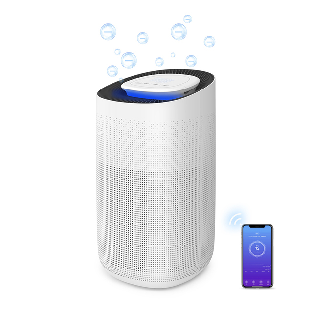 High CADR True HEPA H13 Air Purifier for Home Office, Smart WiFi APP Control Air Cleaner with Ionizer