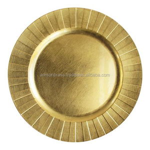 Plato de Presentación Decorativo con Borde Punteado y Acabado Dorado para Vajilla - Product Image 6