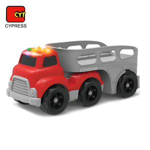 Venta caliente inercia coche de juguete rueda libre coche transporte remolque camión de transporte con luz y música coche juguetes para niños - Product Image 2