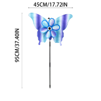 37 Inch Grote 3D Vlinder Windmolen Dubbellaagse Bloemblaadjes Windmolen Verloop Roze Tuinpaal voor Patio Tuin Gazon Decoratie