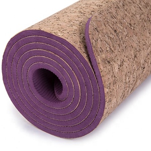 Estera <span class=keywords><strong>de</strong></span> yoga <span class=keywords><strong>de</strong></span> <span class=keywords><strong>corcho</strong></span> antideslizante, estera <span class=keywords><strong>de</strong></span> pilates resistente, ecológica, con logotipo personalizado impreso, TPE, resistente, venta al por mayor - Product Image 1