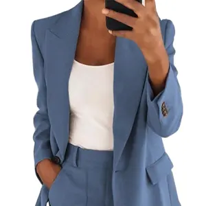 S-5XL autunno Ladies Office Blazer formale tinta unita donna Blazer giacca Business abiti da donna Plus Size Blazer Coat