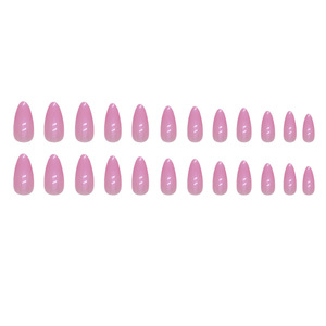 <span class=keywords><strong>Uñas</strong></span> Postizas de Plástico de Alta Calidad para Niñas, Diseño 3D con Patrón de Almendras, Estilo Francés, Cobertura Completa, Juego de 24 Piezas, Larga Duración para Dedos - Product Image 5