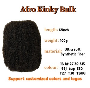Fornitore all'ingrosso: Nuova Fibra Sintetica Afro Frizzata da 100g, 12 Pollici, 4CW, per Parrucche Afro Kinky, Mini Twist, Micro Locs - Offerta Calda - Product Image 5