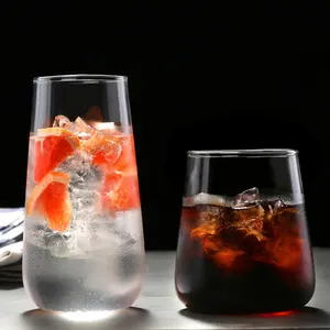 High Quality High Borosilicate Glass Cup Vertical Cup Beer Drinking Glasses Iced Coffee Glass Cups Barware