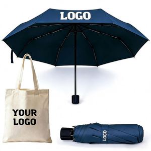 Parapluies pliables personnalisés avec logo pour la promotion d'entreprise, cadeaux, voyages, parapluies de pluie et de soleil - Product Image 1