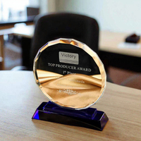 Trophée en cristal transparent fait main, thème ange, taille compacte, logo gravé au laser, souvenir commémoratif pour le marché du Moyen-Orient
