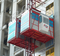 Ascenseur à crémaillère électrique homologué CE pour la construction de bâtiments de grande hauteur, boîte de vitesses, capacité de 2000 kg, monte-charge à passagers haute efficacité