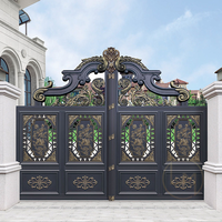 Portes d'entrée coulissante en métal forgé, 3 pièces, Design de porte d'entrée de jardin, de cour et de moto
