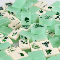 Tuiles de mahjong en acrylique personnalisées de luxe, taille standard, peintes à la main, jeu de mahjong américain et chinois