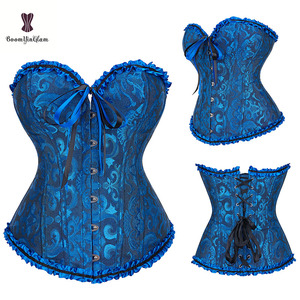 Nâu hơi Punk phong cách Corset Victorian giảm eo giữ gìn cơ thể cộng với Kích thước ren lên xương eo đào tạo Corset XS - Product Image 1