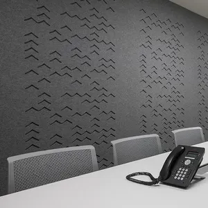 In Stock Grey Color 9mm 12mm Thickness Sound Absorbing Recycled 100% Polyester Fiber Wall PET Acoustic Ceiling Panels Sheet