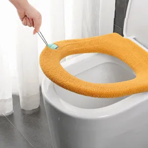 En gros, Housse de siège de toilette universelle en forme de O pour l'hiver, lavable, tricotée, douce et chaude, accessoire de salle de bain - Product Image 5