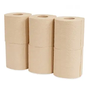 Papel higiénico de pulpa de bambú 100% de alta calidad, Rollo suave en relieve de puntos de 3-4 capas, muestra gratis disponible, papel higiénico de tejido de Bambú