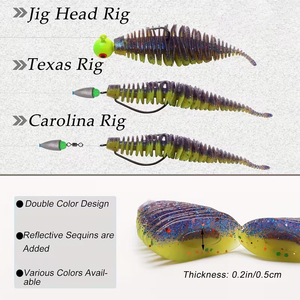 Esche da Pesca Bioniche in PVC Morbido e Resistente, Swimbait, Vermi e <span class=keywords><strong>Minnow</strong></span> <span class=keywords><strong>per</strong></span> Trota, <span class=keywords><strong>Spigola</strong></span>, Lucioperca, <span class=keywords><strong>Spigola</strong></span> di Mare, Acqua Dolce e Salata, Fiume e Lago - Product Image 3