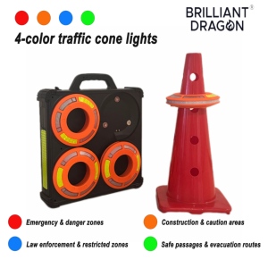 360 °   Luces LED RGB para Conos <span class=keywords><strong>de</strong></span> Tráfico, Lámparas <span class=keywords><strong>de</strong></span> Seguridad Vial Magnéticas con 5 Modos Sincronizados para Zonas <span class=keywords><strong>de</strong></span> Trabajo - Product Image 6