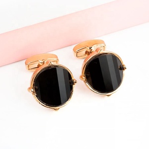 Bán buôn thiết kế lạ mắt của nam giới Phụ kiện đồng <span class=keywords><strong>Rose</strong></span> Gold Plated đá Khuy măng sét - Product Image 5