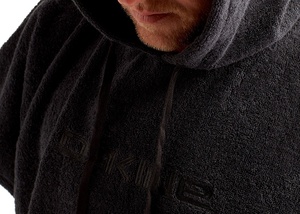 <span class=keywords><strong>Peignoir</strong></span> noir en pur coton <span class=keywords><strong>pour</strong></span> hommes adultes absorbant chaud <span class=keywords><strong>plage</strong></span> changeant Poncho à capuche-<span class=keywords><strong>pour</strong></span> la salle <span class=keywords><strong>de</strong></span> sport et les voyages - Product Image 3