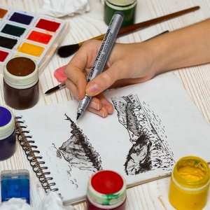 STA personnalisé dessin au trait fin Pigment Liner stylo à encre ensemble stylo de calligraphie avec <span class=keywords><strong>pointe</strong></span> en <span class=keywords><strong>feutre</strong></span> pour croquis Art marqueurs - Product Image 2