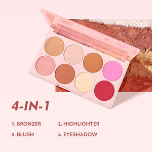 Palette de fards à paupières minéraux scintillants imperméables de haute qualité à 8 couleurs, blush, multi-palette, palette de <span class=keywords><strong>maquillage</strong></span> personnalisée 4 <span class=keywords><strong>en</strong></span> 1 - Product Image 5
