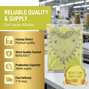 อาบายะห์ประดับลูกปัดสำหรับผู้หญิง แขนกว้าง แบบทางการ ผลิตจากโรงงาน - Product Image 6