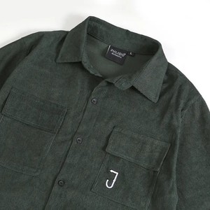 เสื้อเชิ้ตผ้าลูกฟูกแขนยาวปานกลางของผู้ชายใส่ได้ทั้งชายและหญิง, ผ้าฝ้ายระบายอากาศแขนห้าส่วนสำหรับ100% แฟชั่นฤดูร้อน - Product Image 5