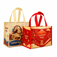 Sacs fourre-tout non tissés laminés personnalisés avec logo, réutilisables, imprimés, pour le commerce de détail, les courses et la promotion
