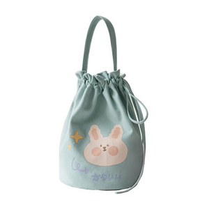 Sac fourre-tout mini personnalisé en toile, version coréenne, sac seau à cordon, sac à déjeuner, petit sac à main en tissu - Product Image 5