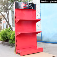 Étagère de présentation murale en métal perforé sur mesure pour usage commercial, support robuste pour marchandises, outils, produits artisanaux et exposition