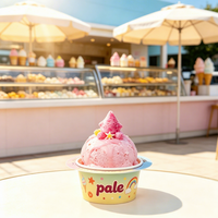 Gobelet en papier de 6 oz pour desserts, yaourts et glaces, avec impression personnalisée, pour vente à emporter, type 'Go Ice Cream Cup' et 'Gobelet en papier pour emporter'