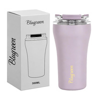 Mug à café en acier inoxydable 380 ml avec logo personnalisé, double paroi, isolation sous vide, sans BPA, portable, pour le bureau et les voyages