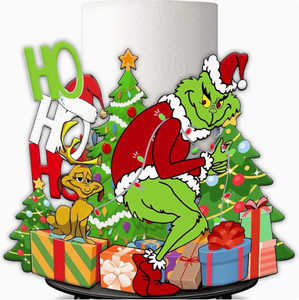 Porte-serviettes en papier en métal <span class=keywords><strong>Grinch</strong></span> original, <span class=keywords><strong>personnage</strong></span> <span class=keywords><strong>de</strong></span> Noël fantaisiste, porte-serviettes en fer, distributeur <span class=keywords><strong>de</strong></span> papier toilette en rouleau - Product Image 6