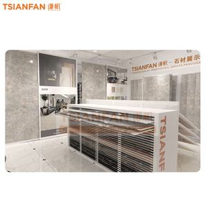 Présentoir coulissant sur mesure pour dalles de quartz en showroom - Product Image 3