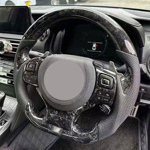 Volante de Fibra de Carbono Personalizado para <span class=keywords><strong>Lexus</strong></span> IS250 IS350 ES ES300 GS350 <span class=keywords><strong>NX</strong></span> CT200 RC <span class=keywords><strong>NX</strong></span> GX GS ES IS RX, en Cuero - Product Image 4