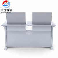 Bureau d'ordinateur rabattable multimédia pour salle de classe Moniteur LCD rabattable Table de bureau pour salle de classe Hôte externe