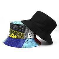 Coloré Patchwork Bandana Réversible Seau Chapeau Vintage Paisley Bandana Imprimer 100% Coton Seau Chapeau Bob Gorras Fishermancap