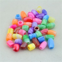 Lingxing 1 sac de perles acryliques colorées en forme de cœur à gros trous, lot en vrac pour perruques, dreadlocks, tresses, décorations et perlage DIY
