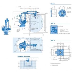 Robot manipulateur industriel Yaskawa, robot de palettisation PL500, palettiseur rapide de bouteilles - Product Image 2