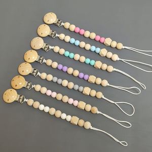 Regalos de silicona para fiestas, cuerda de madera de haya, pegamento para dentición, cadena anticaída, cuerda para colgar, molares para bebés, cadena antipérdida, artículos para bebés - Product Image 3