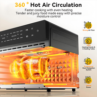 Horno Freidora de Aire Personalizado de 30L con Pantalla Táctil y 18 Funciones para Pizza, Tostadas y Horneado, Puerta de Doble Cristal y 4 Accesorios para OEM