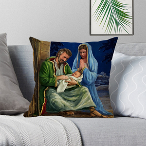 Pintura al óleo decorativa casa cristiana Jesucristo funda de almohada cojín - Product Image 2