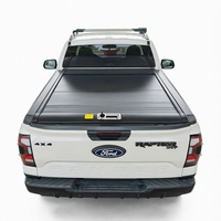 Couvre-caisse de camionnette en alliage d'aluminium, manuel/électrique, rétractable, avec serrure dissimulée, installation sans perçage, compatible Ford Toyota