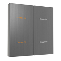 Interrupteur intelligent KNX standard UE avec couvercle métallique, panneau à bouton-poussoir, alimentation 24V DC, contrôle de gradation, options multicolores, 86x86mm