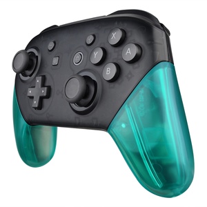 EXtremeRate Clear Emerald Green Replacement Handle Grips Case Cover DIY Hand Grip Housing Shell for <b>Switch</b> Pro Controller - Product Image 4