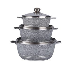 Dessini <b>Cookware</b> <b>Set</b> 3 Piece Non Stick Pot With Lid For Kitchen Use - Product Image 2