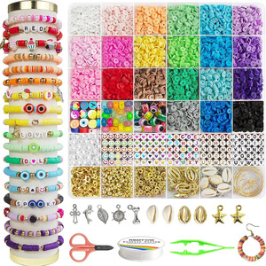 Ensemble de fabrication de bracelets en perles d'argile polymère de couleur mélangée, 5300 pièces, pour la création de bijoux pour femmes - Product Image 2