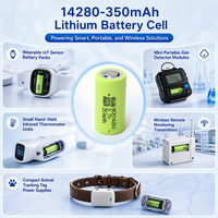 Batterie cylindrique Li-ion rechargeable haute capacité 14280 3,7 V 350 mAh pour lampes de poche, lampes LED et mini-appareils 14280