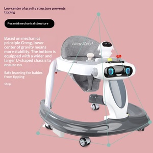 Marche-bébé pour nourrissons de 0 à 1 an en plastique, prévient les jambes en O, anti-basculement latéral, poignée multifonctionnelle, pliable, avec musique - Product Image 2