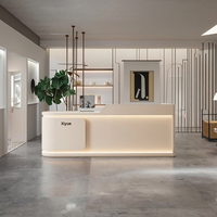 Comptoir de bar laqué moderne simple Bureau d'accueil pour salons de beauté Cliniques médicales/dentaires Vêtements écoles/hôpitaux Bois