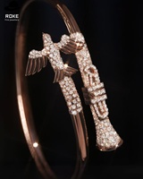 Bracelet flèche personnalisé en or 9K-18K/or rose/or blanc, manchette en diamant de laboratoire entièrement pavée - Bijoux unisexes certifiés IGI/GIA